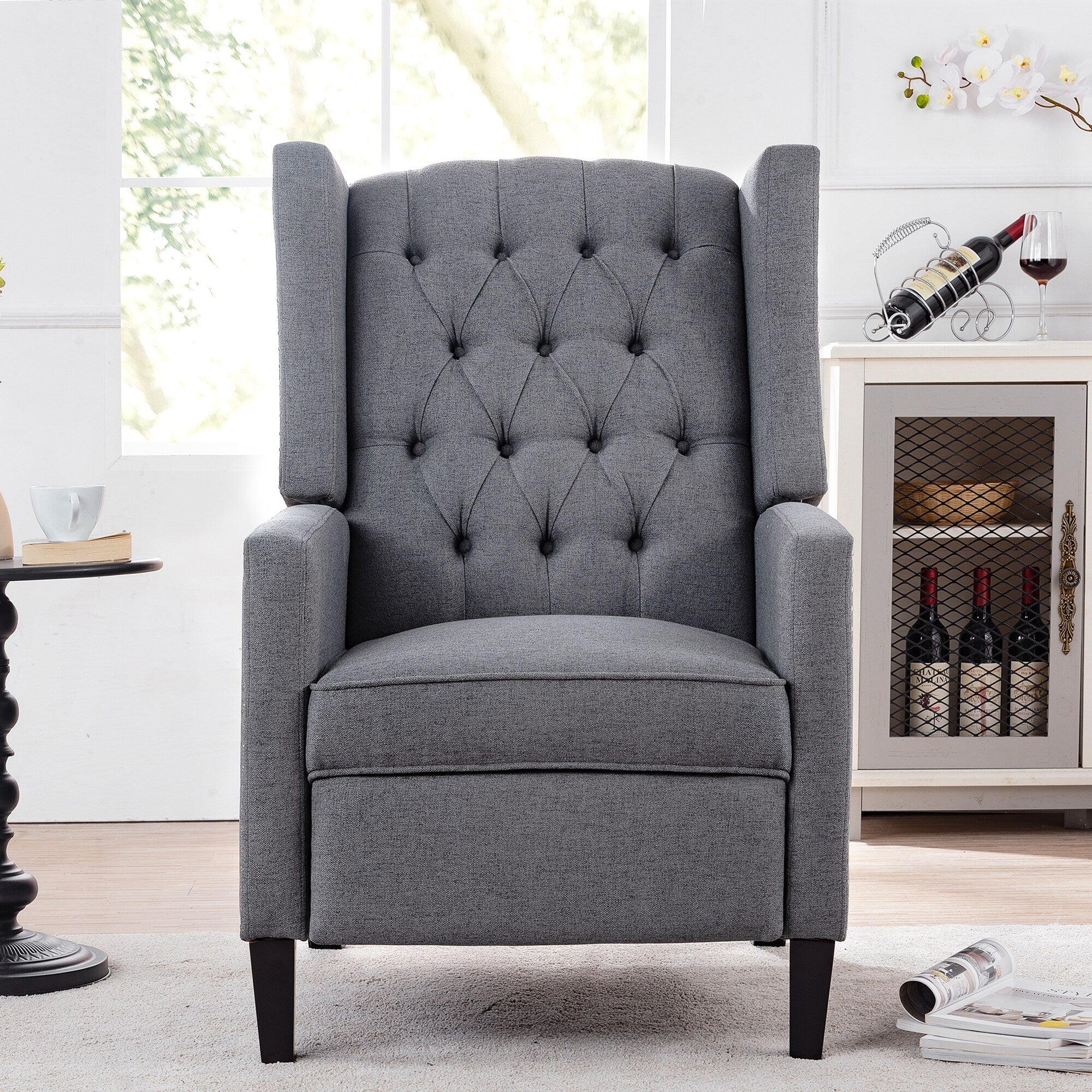 27.16 Wide Fabric Manual Wing Chair Recliner