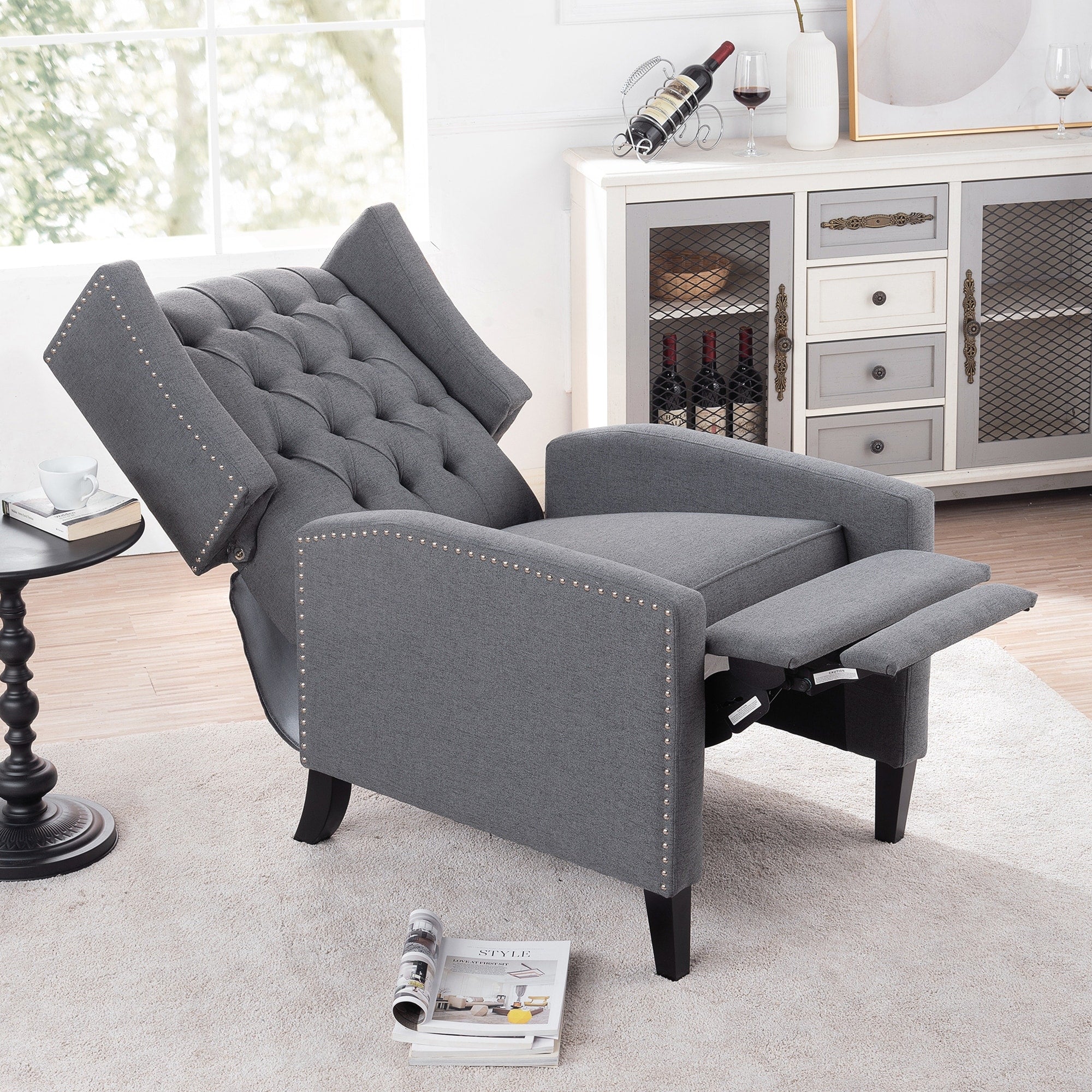 27.16 Wide Fabric Manual Wing Chair Recliner