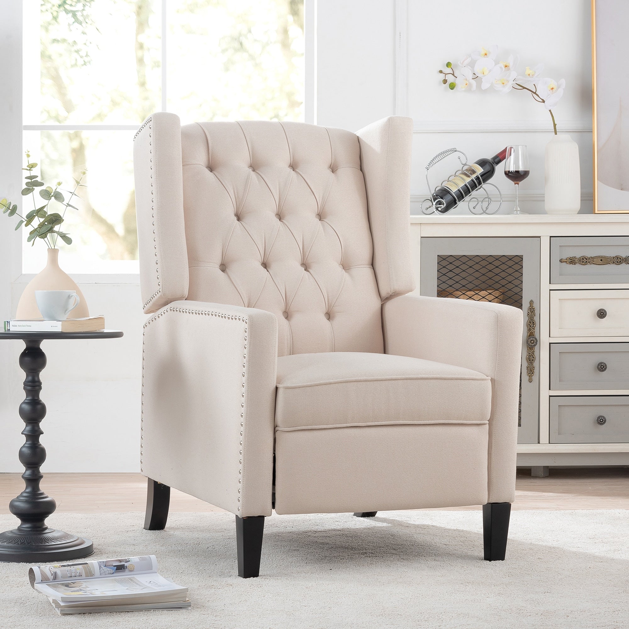 27.16 Wide Fabric Manual Wing Chair Recliner