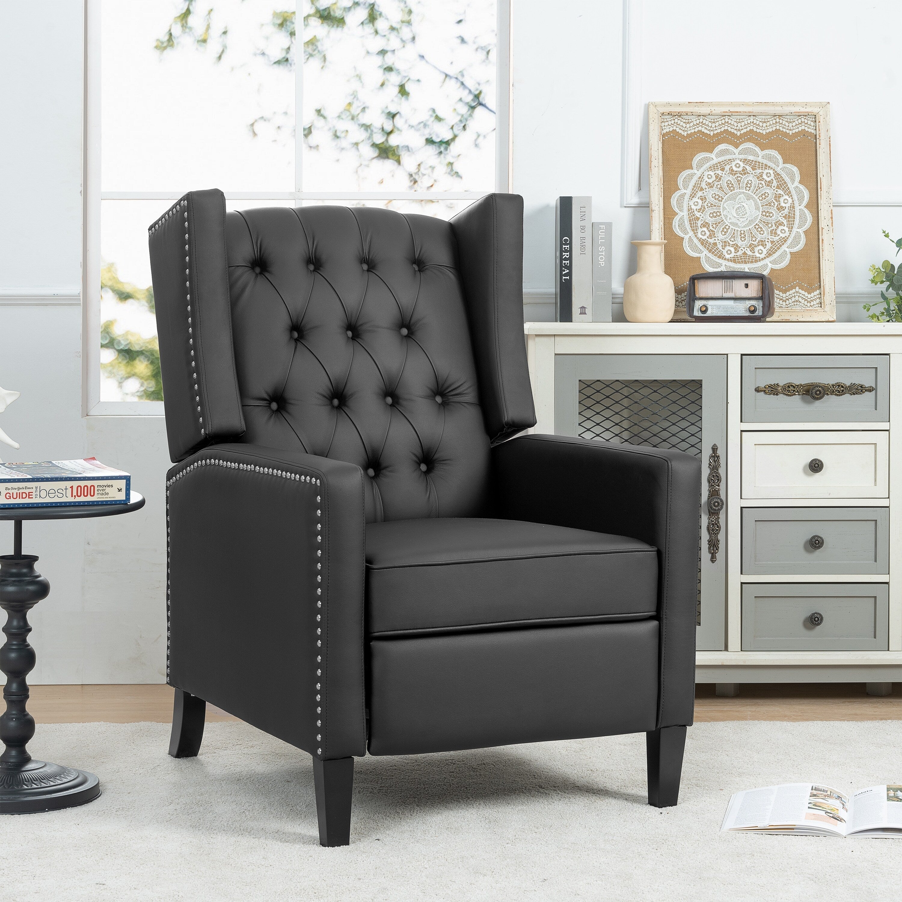 27.16 Wide Fabric Manual Wing Chair Recliner