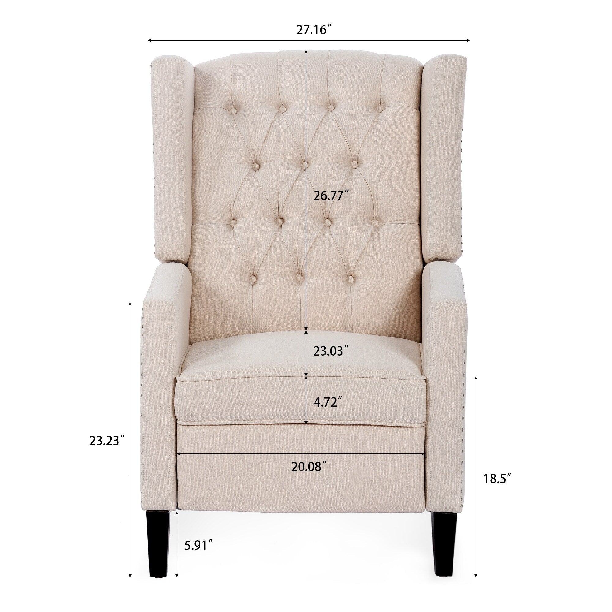 27.16 Wide Manual Wing Chair Recliner