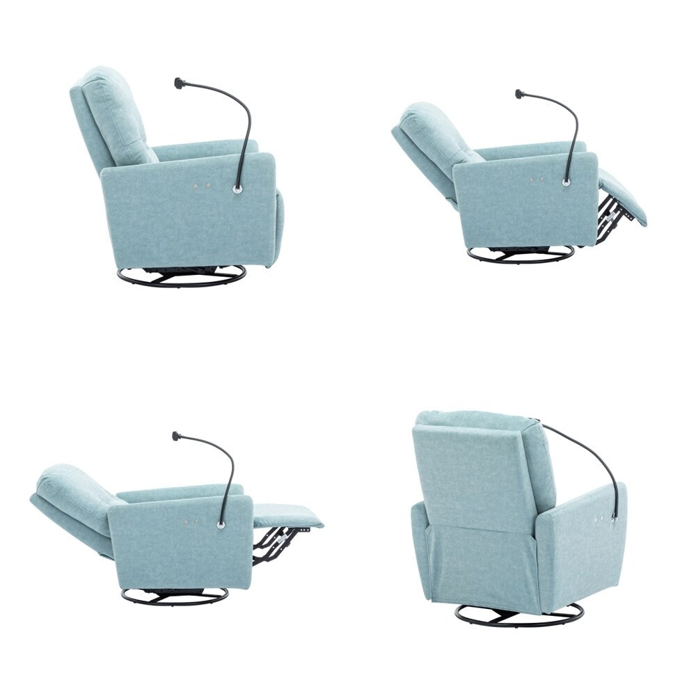 270 Degree Swivel Electric Recliner with a Phone Holder