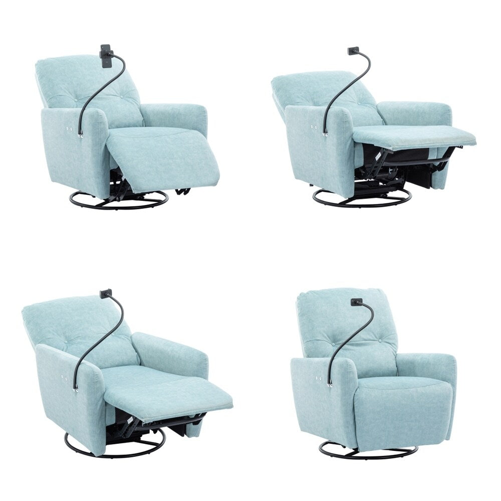 270 Degree Swivel Electric Recliner with a Phone Holder