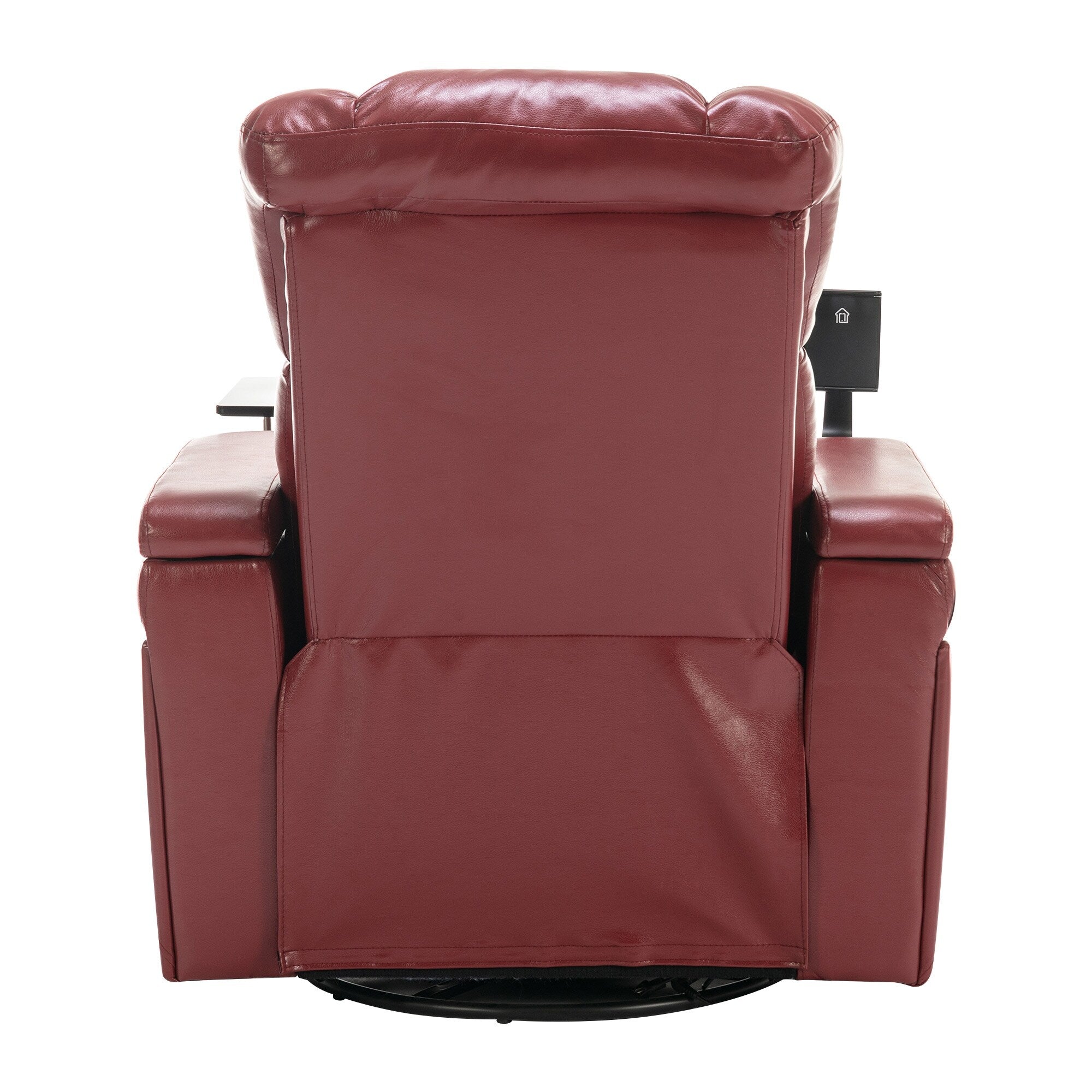 270 Degree Swivel PU Leather Power Recliner Individual Seat Home Theater Recliner with Comforable Backrest, Tray Table