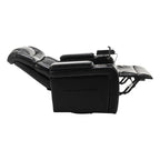 270 Degree Swivel PU Leather Power Recliner Individual Seat Home Theater Recliner with Comforable Backrest, Tray Table