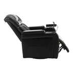 270 Degree Swivel PU Leather Power Recliner Individual Seat Home Theater Recliner with Comforable Backrest, Tray Table