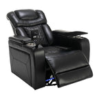 270 Degree Swivel Power Recliner Individual Seat Home Theater Recliner with Tray Table, Phone Holder, Cup Holder, USB Port
