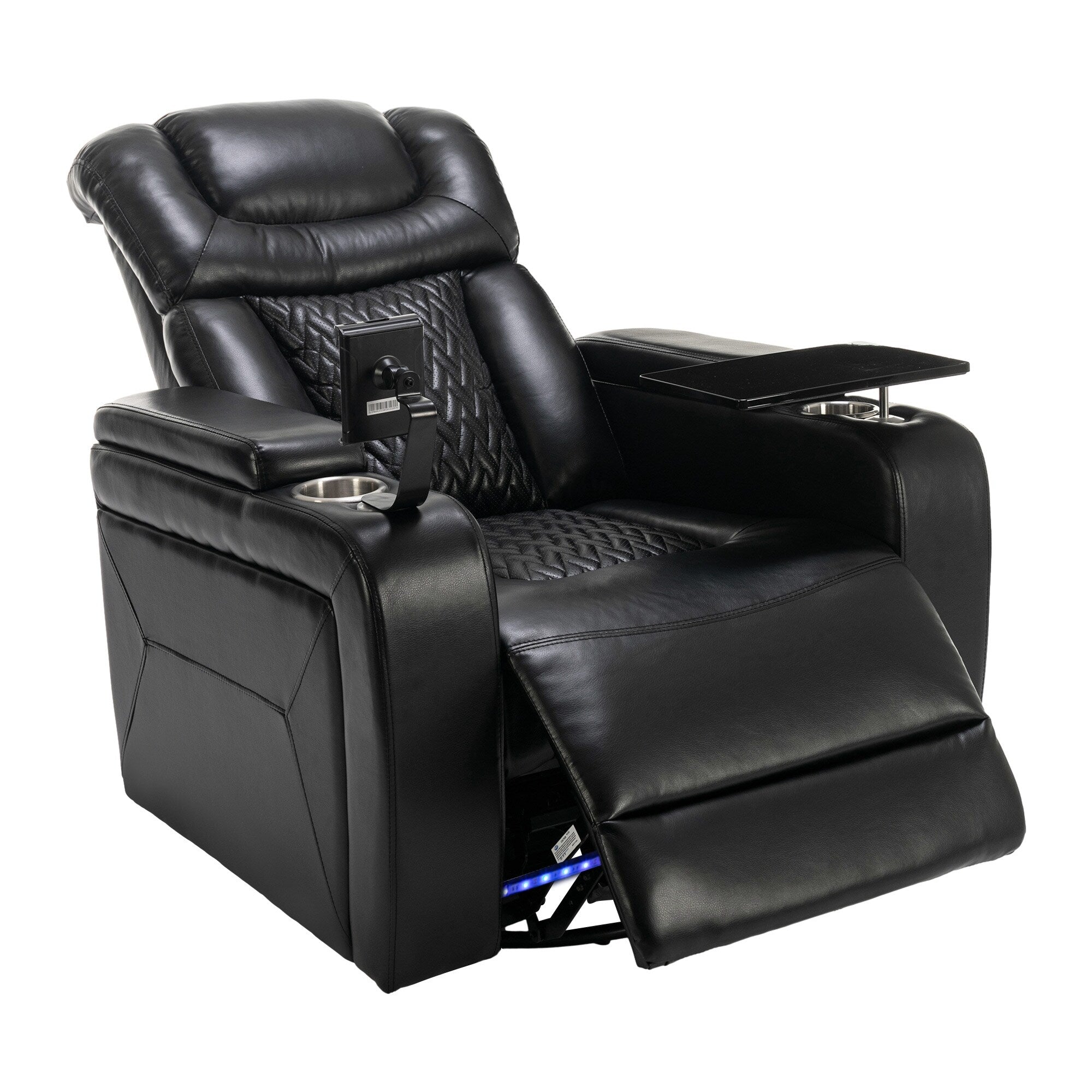 270 Degree Swivel Power Recliner Individual Seat Home Theater Recliner with Tray Table, Phone Holder, Cup Holder, USB Port