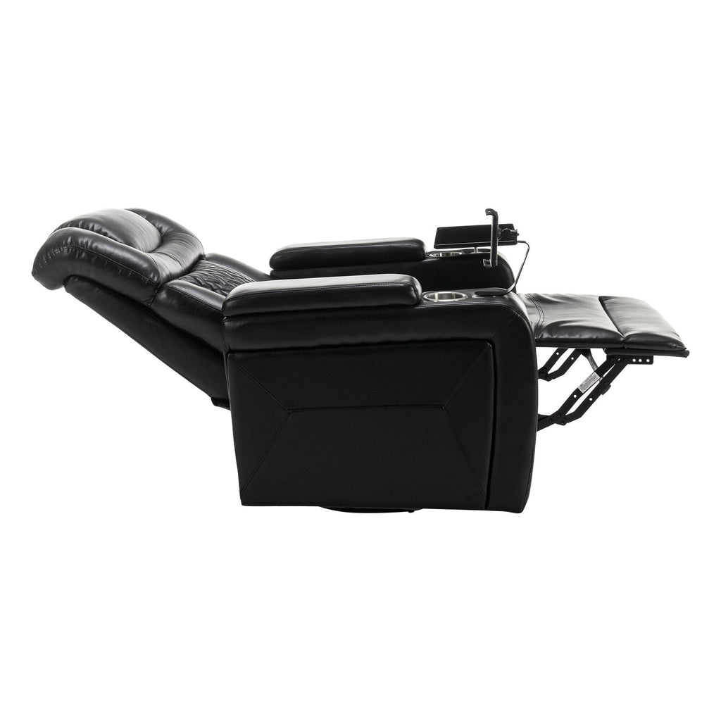 270 Degree Swivel Power Recliner Individual Seat Home Theater Recliner with Tray Table, Phone Holder, Cup Holder, USB Port