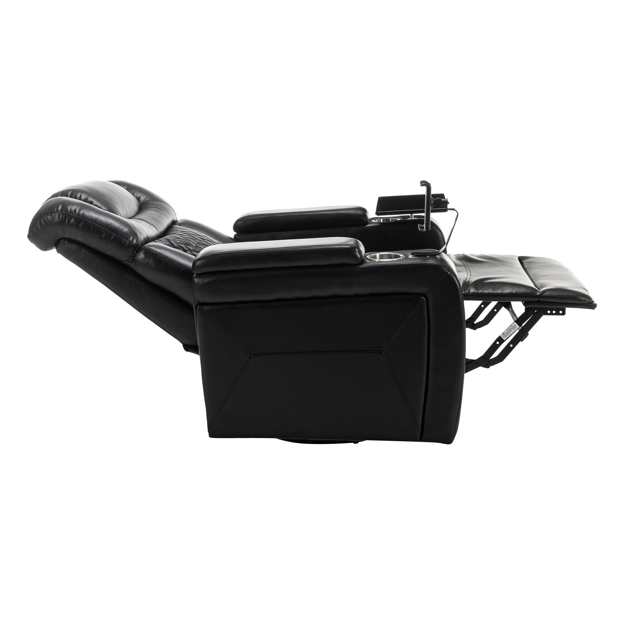 270 Degree Swivel Power Recliner Individual Seat Home Theater Recliner with Tray Table, Phone Holder, Cup Holder, USB Port