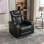 270 Degree Swivel Power Recliner Individual Seat Home Theater Recliner with Tray Table, Phone Holder, Cup Holder, USB Port