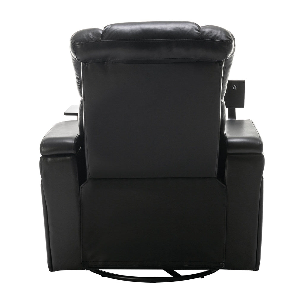 270 Degree Swivel Power Recliner Individual Seat Home Theater Recliner with Tray Table, Phone Holder, Cup Holder, USB Port