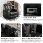 270 Degree Swivel Power Recliner Individual Seat Home Theater Recliner with Tray Table, Phone Holder, Cup Holder, USB Port