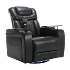 270 Degree Swivel Power Recliner Individual Seat Home Theater Recliner with Tray Table, Phone Holder, Cup Holder, USB Port