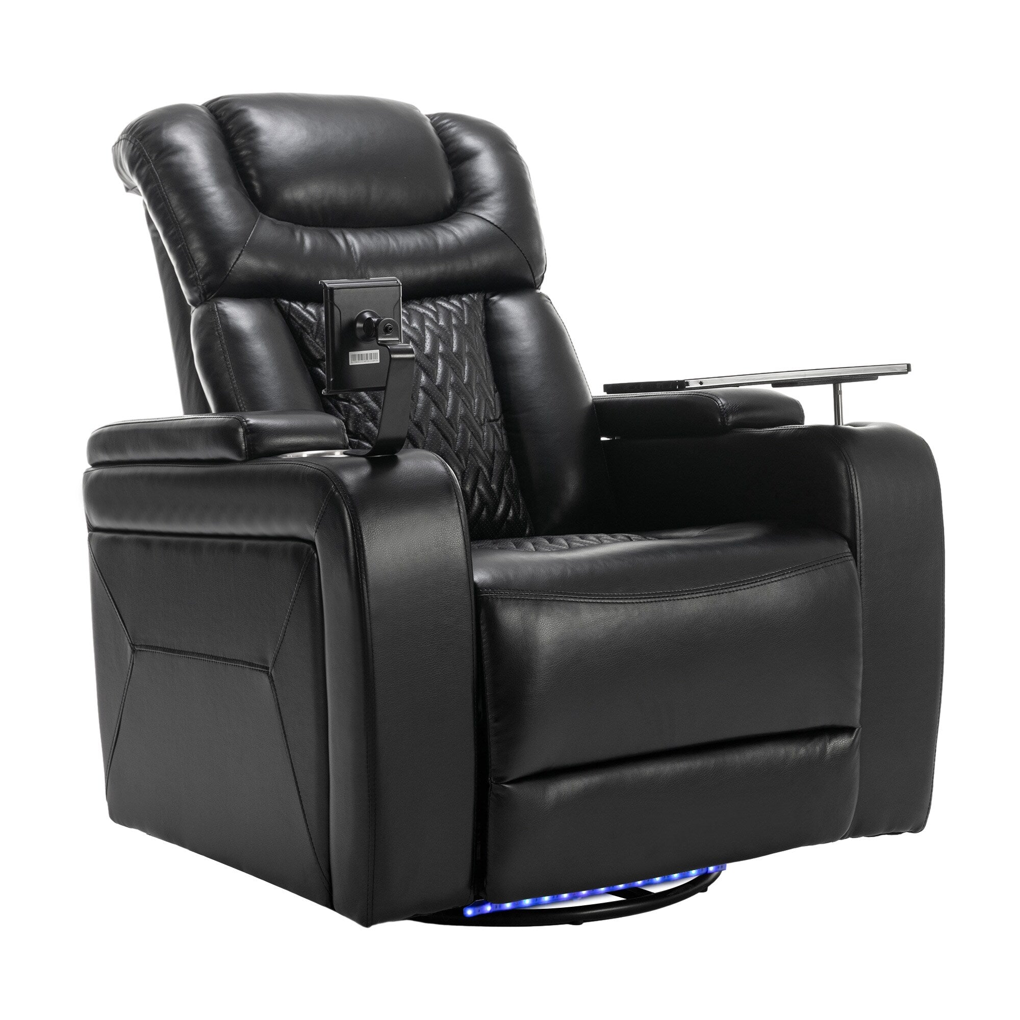270 Degree Swivel Power Recliner Individual Seat Home Theater Recliner with Tray Table, Phone Holder, Cup Holder, USB Port