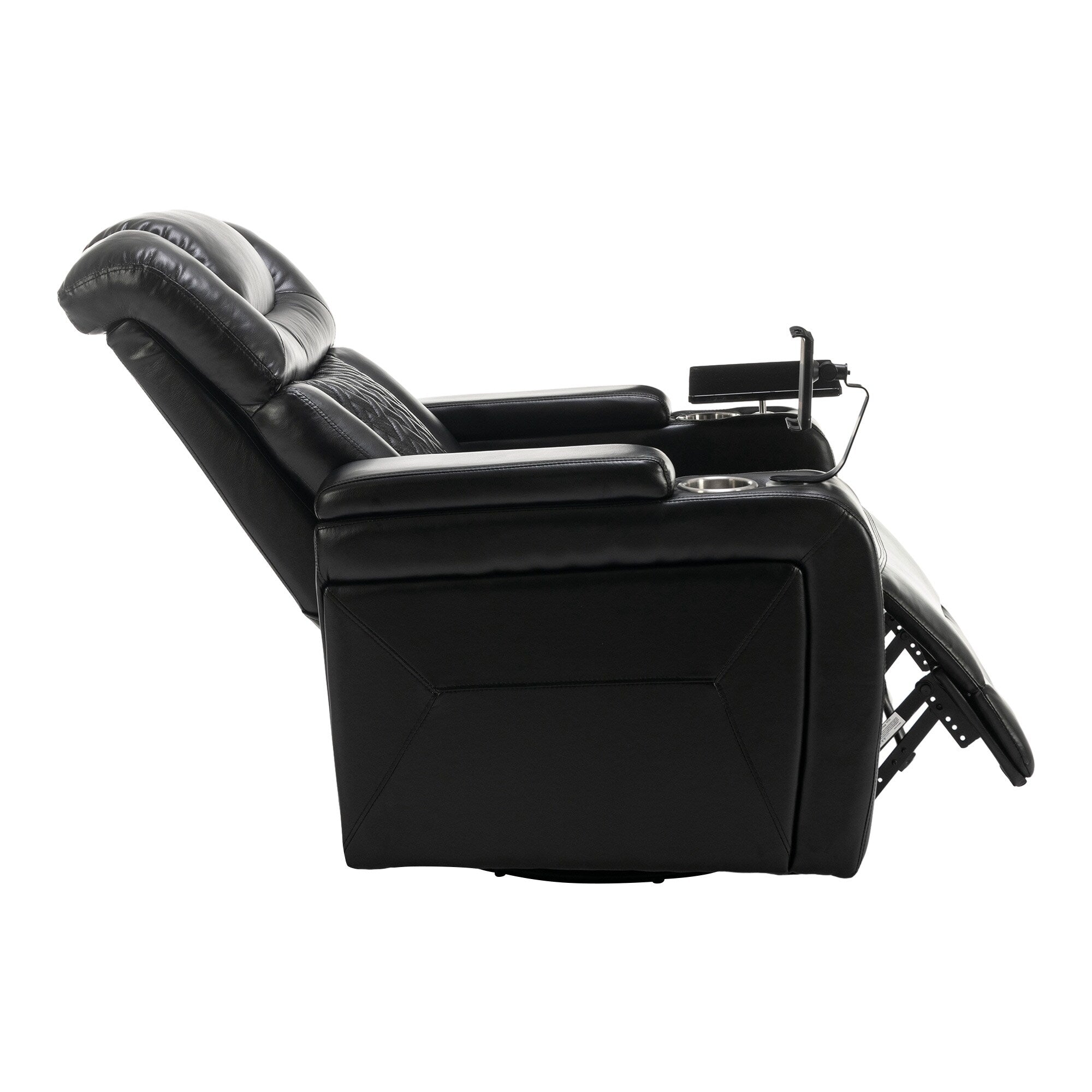 270 Degree Swivel Power Recliner Individual Seat Home Theater Recliner with Tray Table, Phone Holder, Cup Holder, USB Port