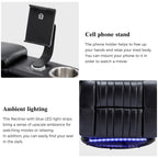 270° Power Swivel Recliner,Home Theater Seating With Hidden Arm Storage and LED Light Strip,Cup Holder