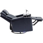 270° Power Swivel Recliner,Home Theater Seating With Hidden Arm Storage and LED Light Strip,Cup Holder