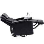 270° Power Swivel Recliner,Home Theater Seating With Hidden Arm Storage and LED Light Strip,Cup Holder