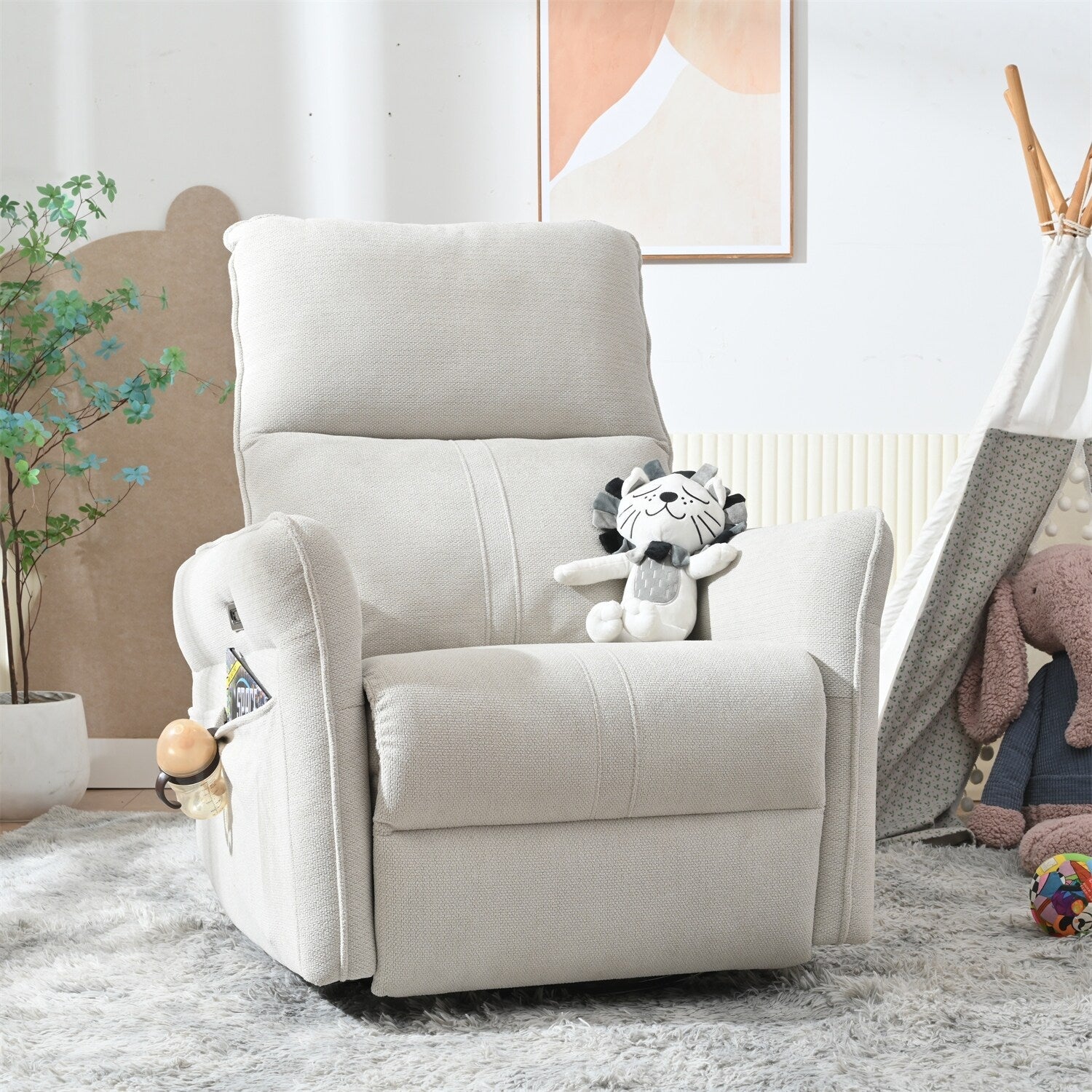 270° Power Swivel Rocker Recliner Chair for Adults, Swivel Rocking Recliner Chair, Electric Small Recliners for Small Spaces