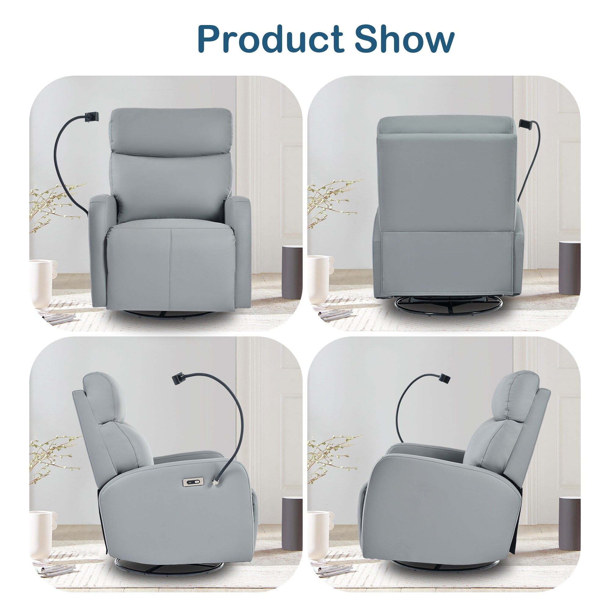 270° Power Swivel Rocker Recliner Chair