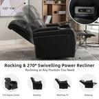 270° Swivel Power Recliner, Media Chair with Multi-Tray and Storage