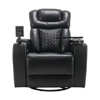 270° Swivel Power Recliner, Media Chair with Multi-Tray and Storage