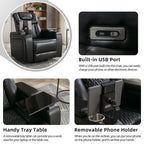 270° Swivel Power Recliner, Media Chair with Multi-Tray and Storage