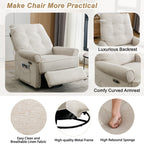 270° Swivel Recliner with USB Ports, Touch Lamp, Side Pocket Storage, and Rocking Base