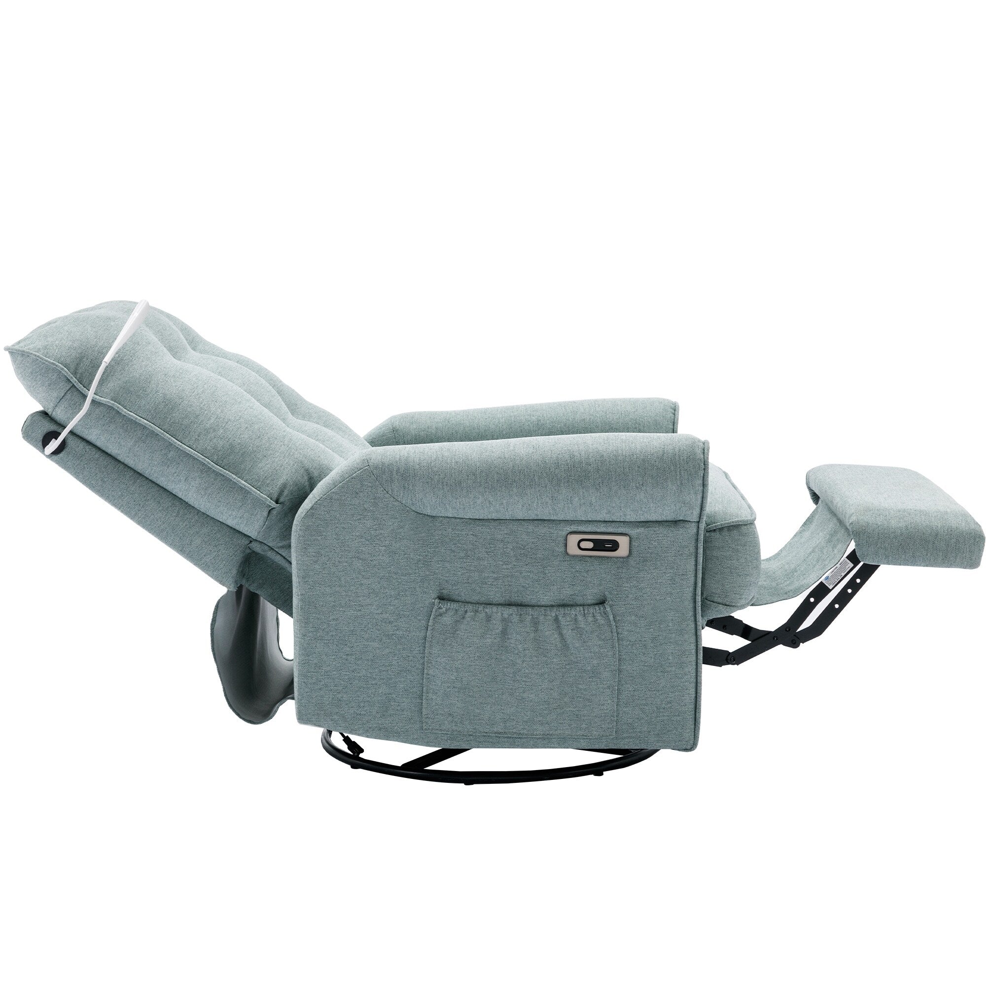 270° Swivel Recliner with USB Ports, Touch Lamp, Side Pocket Storage, and Rocking Base