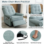 270° Swivel Recliner with USB Ports, Touch Lamp, Side Pocket Storage, and Rocking Base