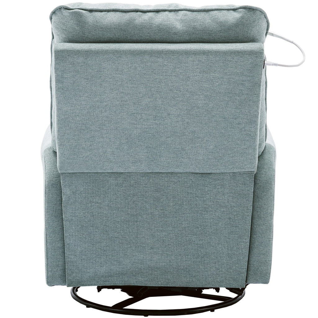 270° Swivel Recliner with USB Ports, Touch Lamp, Side Pocket Storage, and Rocking Base