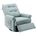 270° Swivel Recliner with USB Ports, Touch Lamp, Side Pocket Storage, and Rocking Base