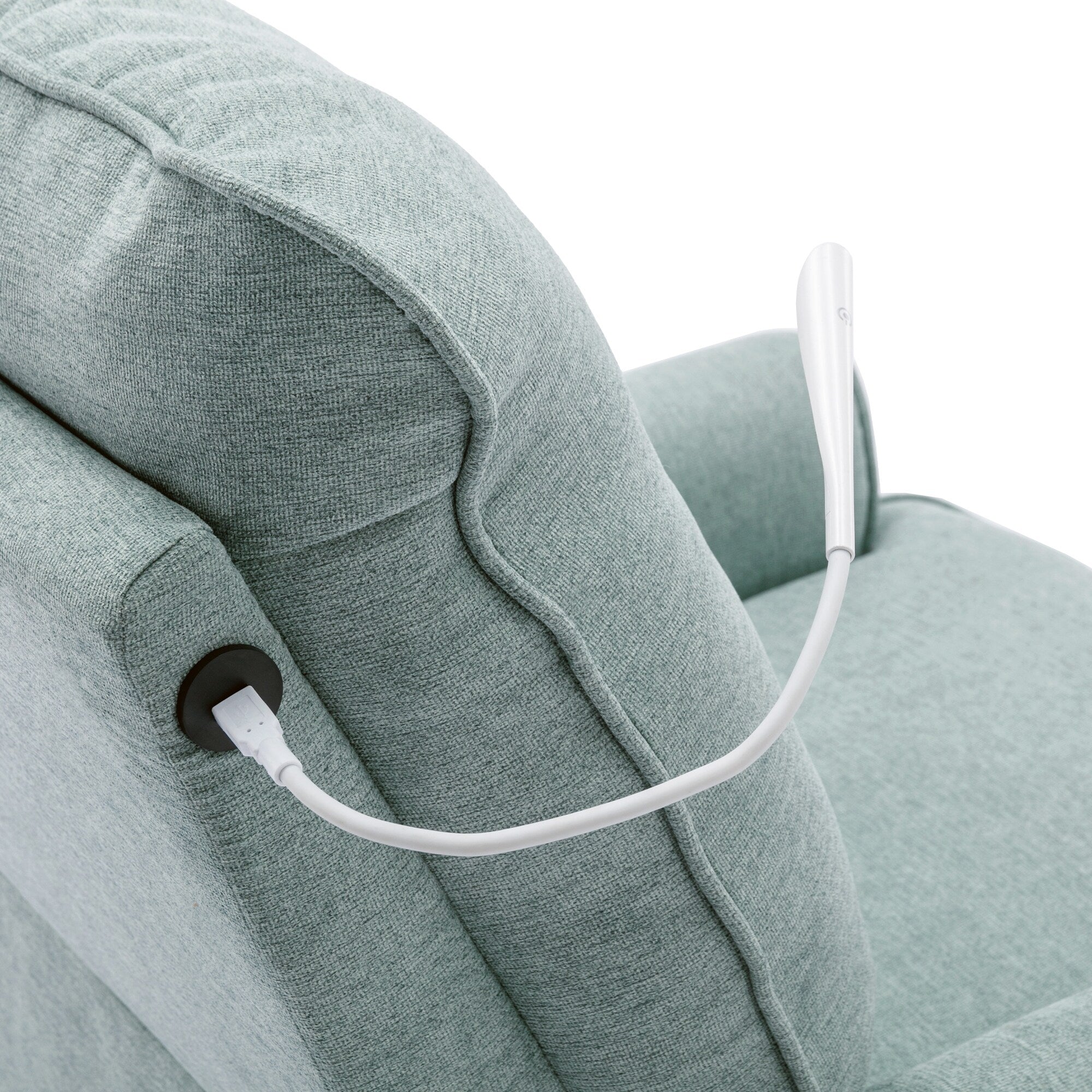 270° Swivel Recliner with USB Ports, Touch Lamp, Side Pocket Storage, and Rocking Base