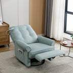 270° Swivel Recliner with USB Ports, Touch Lamp, Side Pocket Storage, and Rocking Base