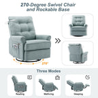 270° Swivel Recliner with USB Ports, Touch Lamp, Side Pocket Storage, and Rocking Base
