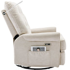 270° Swivel Recliner with USB Ports, Touch Lamp, Side Pocket Storage, and Rocking Base