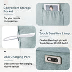270° Swivel Recliner with USB Ports, Touch Lamp, Side Pocket Storage, and Rocking Base