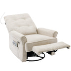 270° Swivel Recliner with USB Ports, Touch Lamp, Side Pocket Storage, and Rocking Base