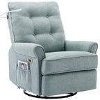 270° Swivel Recliner with USB Ports, Touch Lamp, Side Pocket Storage, and Rocking Base