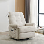 270° Swivel Recliner with USB Ports, Touch Lamp, Side Pocket Storage, and Rocking Base