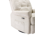 270° Swivel Recliner with USB Ports, Touch Lamp, Side Pocket Storage, and Rocking Base
