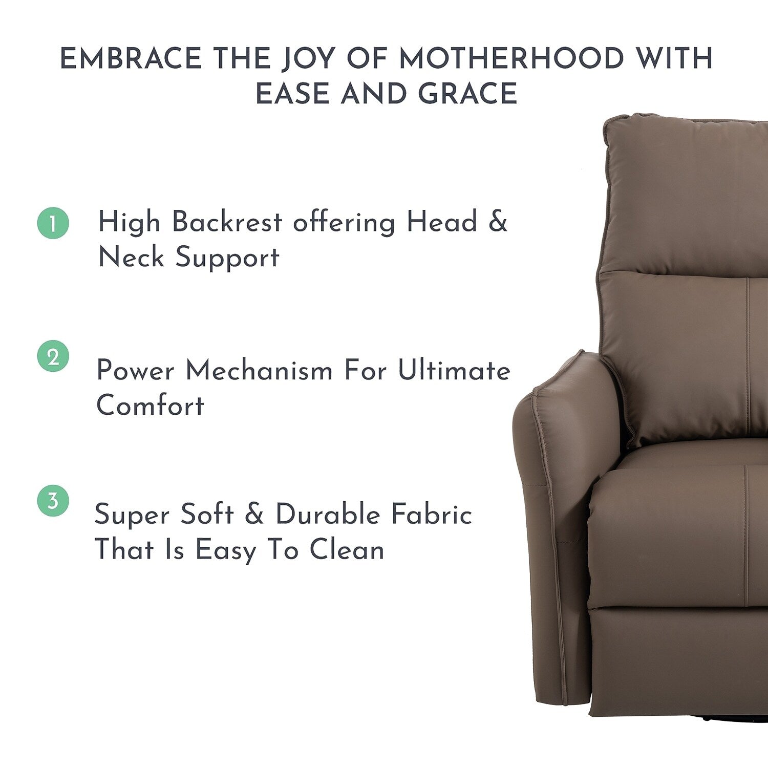 270° Swivel Rocker Power Recliner with USB Ports