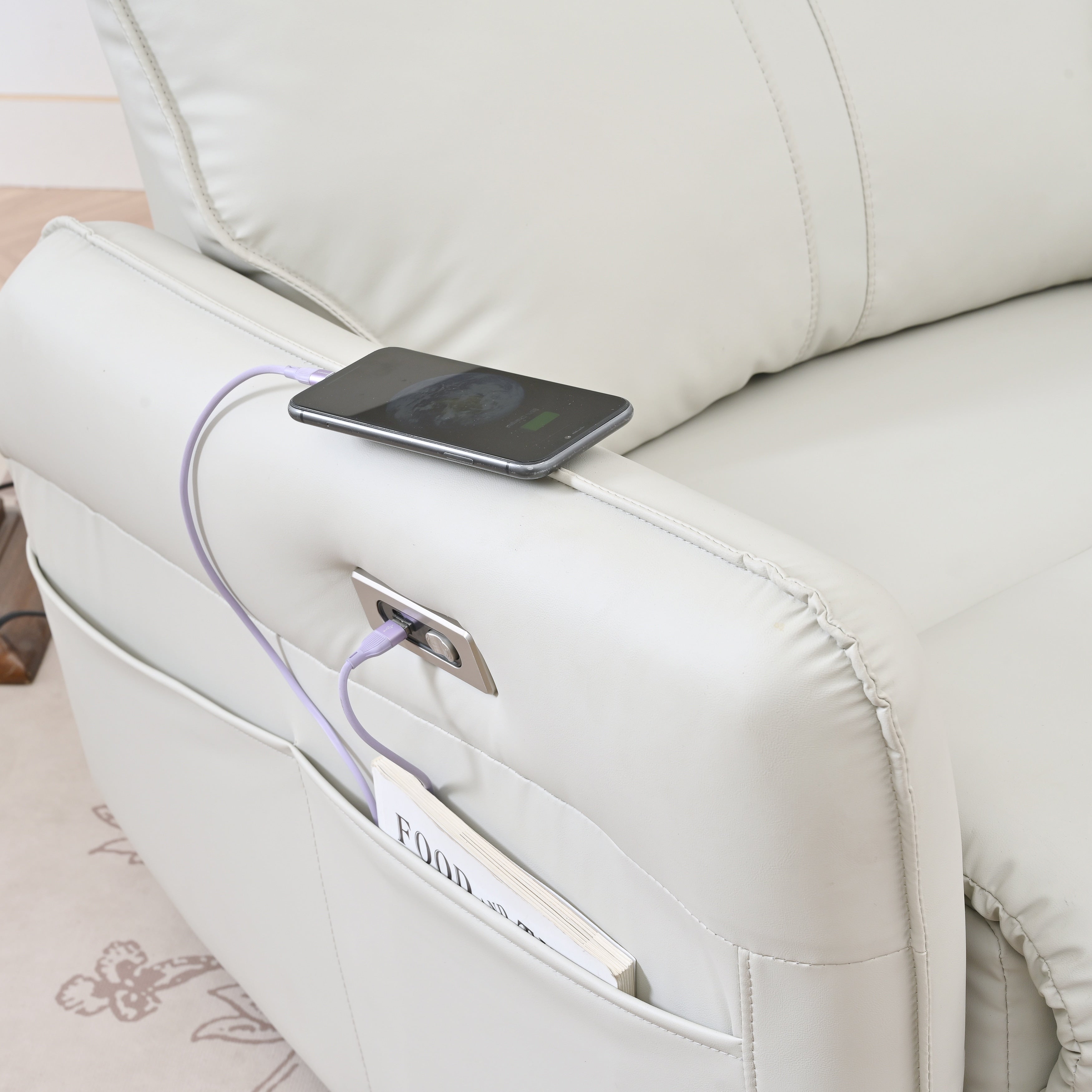 270° Swivel Rocker Power Recliner with USB Ports