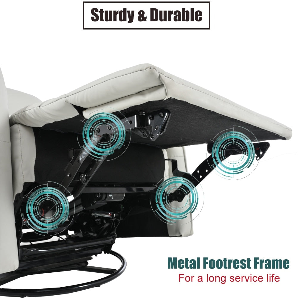 270° Swivel Rocker Power Recliner with USB Ports