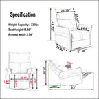 270° Swivel Rocker Power Recliner with USB Ports