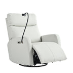 270Â° Swivel Rocking Recliner with USB Ports, Electric Recline, and Overstuffed Comfort for Ultimate Relaxation