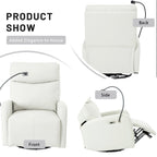 270Â° Swivel Rocking Recliner with USB Ports, Electric Recline, and Overstuffed Comfort for Ultimate Relaxation
