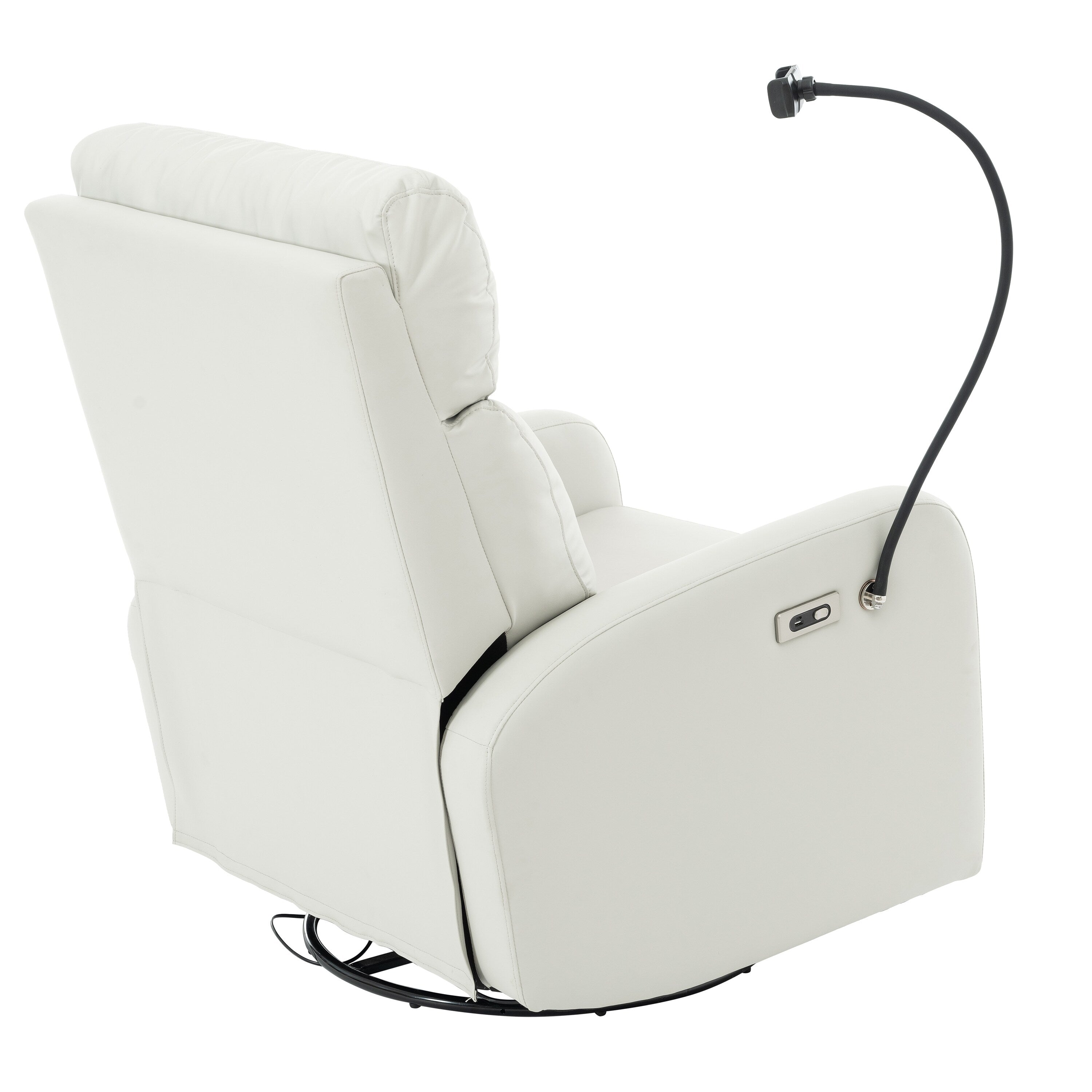 270Â° Swivel Rocking Recliner with USB Ports, Electric Recline, and Overstuffed Comfort for Ultimate Relaxation
