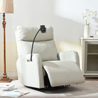 270Â° Swivel Rocking Recliner with USB Ports, Electric Recline, and Overstuffed Comfort for Ultimate Relaxation